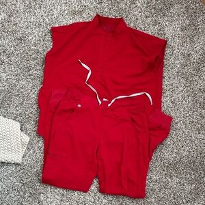 Figs Bold Red Women's Scrub Ensemble